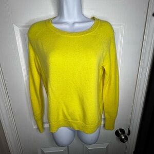 Apt. 9 Women’s Small Solid Yellow Scoop Neck 100% Cashmere Knit Sweater Top S